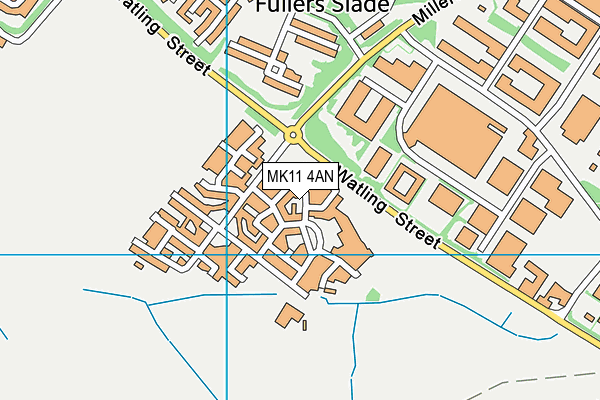 MK11 4AN map - OS VectorMap District (Ordnance Survey)