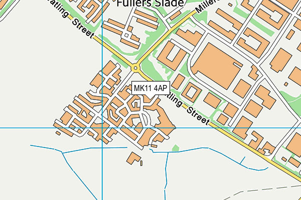 MK11 4AP map - OS VectorMap District (Ordnance Survey)