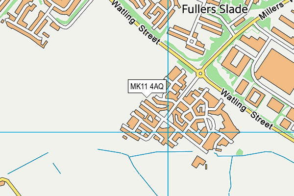 MK11 4AQ map - OS VectorMap District (Ordnance Survey)