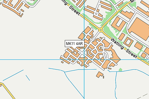 MK11 4AR map - OS VectorMap District (Ordnance Survey)