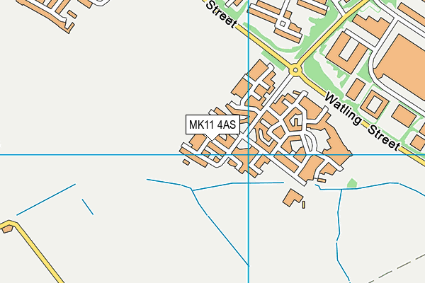 MK11 4AS map - OS VectorMap District (Ordnance Survey)