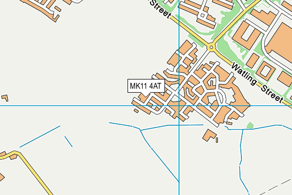 MK11 4AT map - OS VectorMap District (Ordnance Survey)