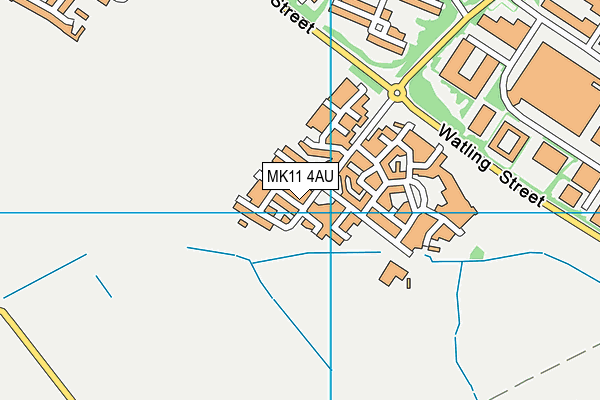 MK11 4AU map - OS VectorMap District (Ordnance Survey)