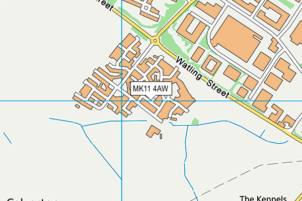 MK11 4AW map - OS VectorMap District (Ordnance Survey)