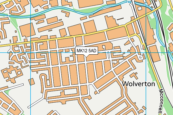 MK12 5AD map - OS VectorMap District (Ordnance Survey)