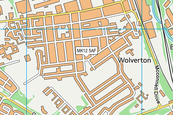 MK12 5AF map - OS VectorMap District (Ordnance Survey)