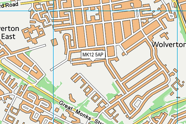 MK12 5AP map - OS VectorMap District (Ordnance Survey)