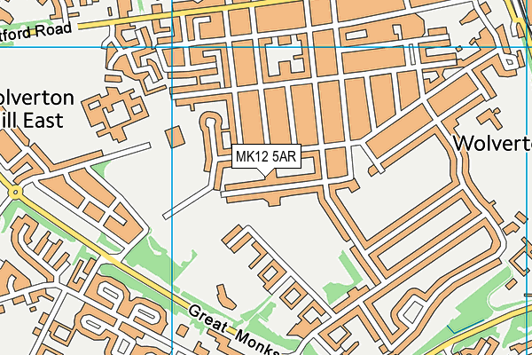 MK12 5AR map - OS VectorMap District (Ordnance Survey)