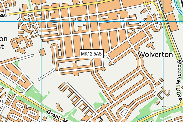 MK12 5AS map - OS VectorMap District (Ordnance Survey)