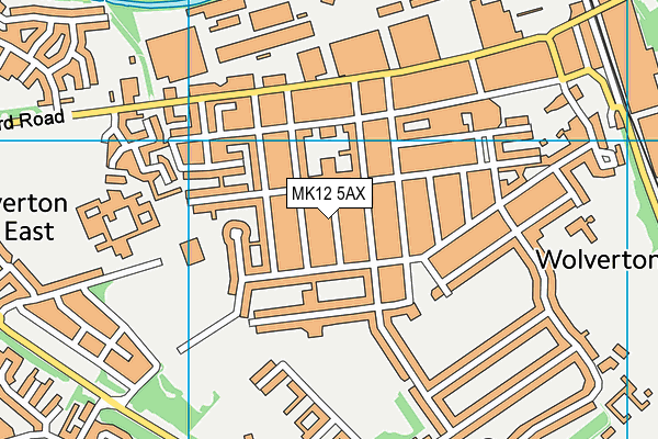 MK12 5AX map - OS VectorMap District (Ordnance Survey)