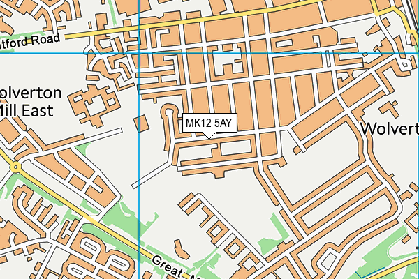 MK12 5AY map - OS VectorMap District (Ordnance Survey)