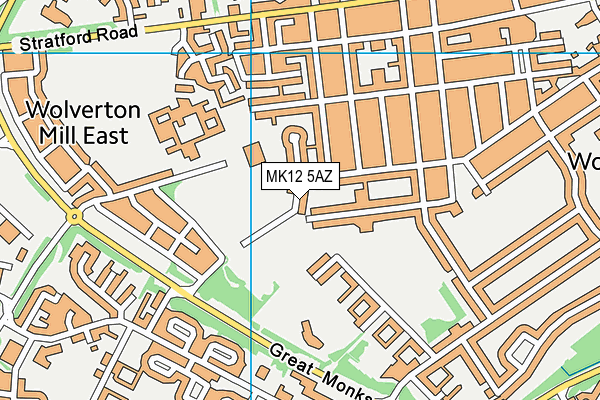 MK12 5AZ map - OS VectorMap District (Ordnance Survey)