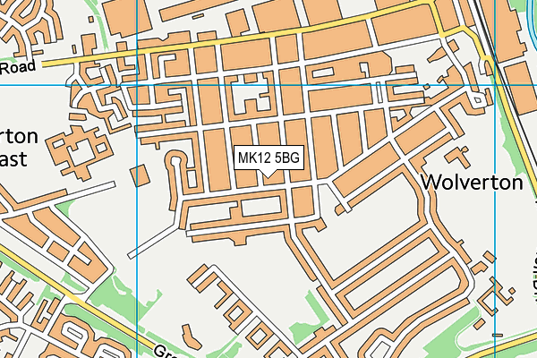 MK12 5BG map - OS VectorMap District (Ordnance Survey)