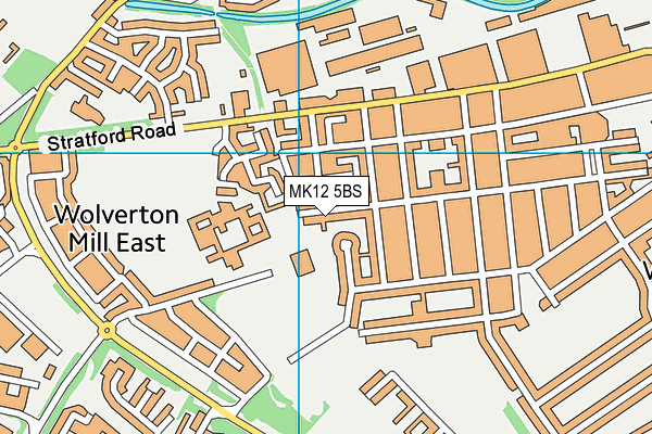 Wolverton Pool (Closed) map (MK12 5BS) - OS VectorMap District (Ordnance Survey)