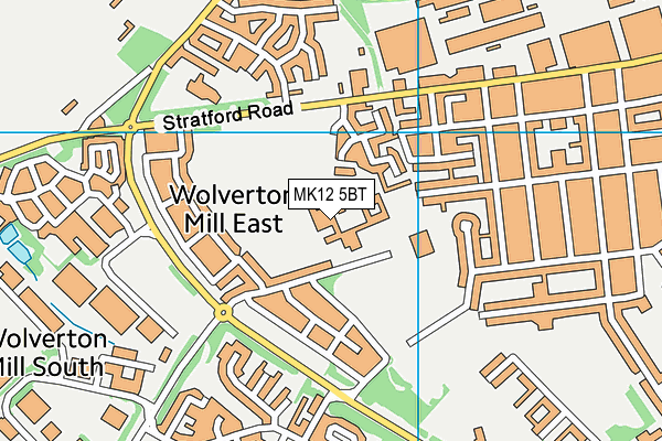 The Radcliffe School map (MK12 5BT) - OS VectorMap District (Ordnance Survey)
