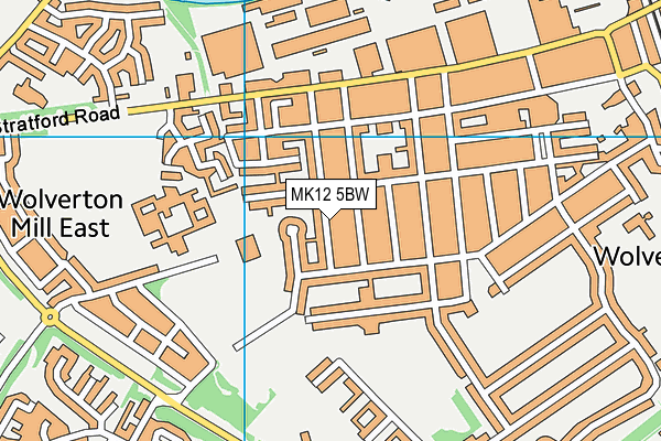 MK12 5BW map - OS VectorMap District (Ordnance Survey)