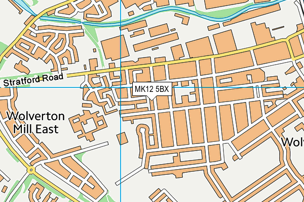 MK12 5BX map - OS VectorMap District (Ordnance Survey)