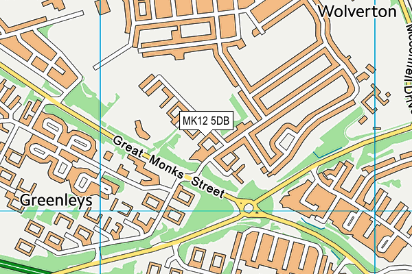 MK12 5DB map - OS VectorMap District (Ordnance Survey)