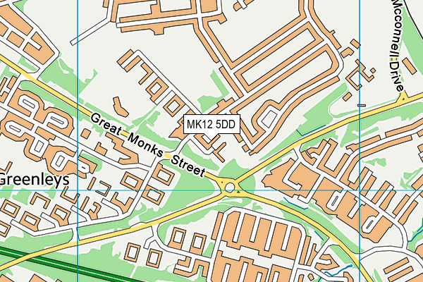 MK12 5DD map - OS VectorMap District (Ordnance Survey)