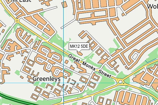 Greenleys Junior School map (MK12 5DE) - OS VectorMap District (Ordnance Survey)