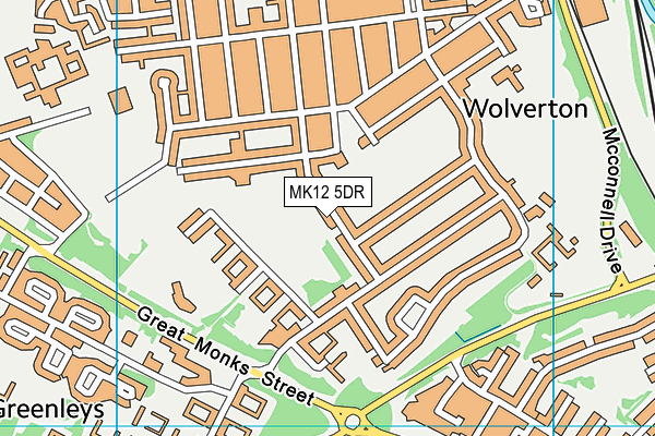 MK12 5DR map - OS VectorMap District (Ordnance Survey)