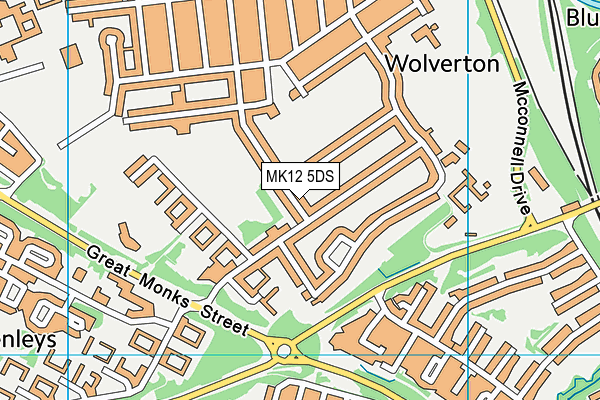 MK12 5DS map - OS VectorMap District (Ordnance Survey)