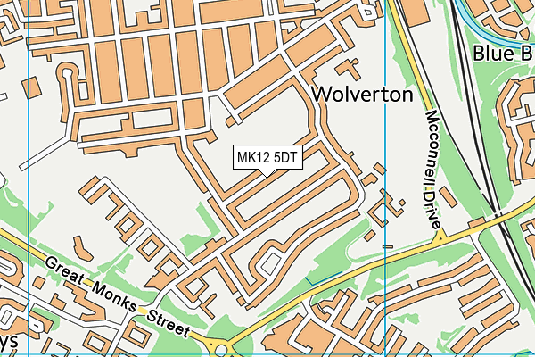 MK12 5DT map - OS VectorMap District (Ordnance Survey)