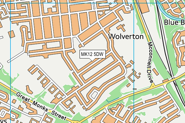 MK12 5DW map - OS VectorMap District (Ordnance Survey)