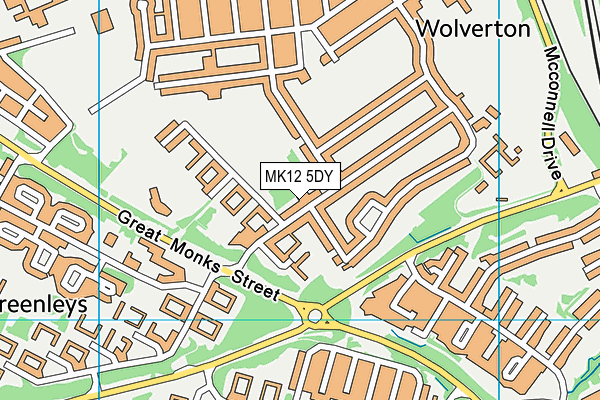 MK12 5DY map - OS VectorMap District (Ordnance Survey)