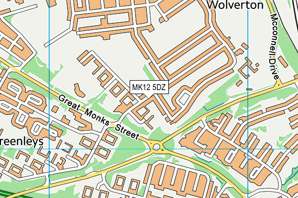 MK12 5DZ map - OS VectorMap District (Ordnance Survey)