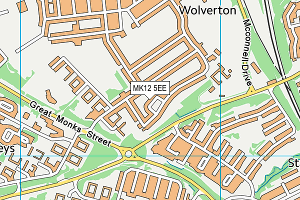 MK12 5EE map - OS VectorMap District (Ordnance Survey)