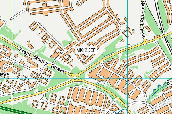 MK12 5EF map - OS VectorMap District (Ordnance Survey)