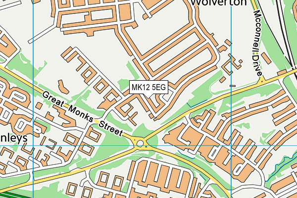 MK12 5EG map - OS VectorMap District (Ordnance Survey)