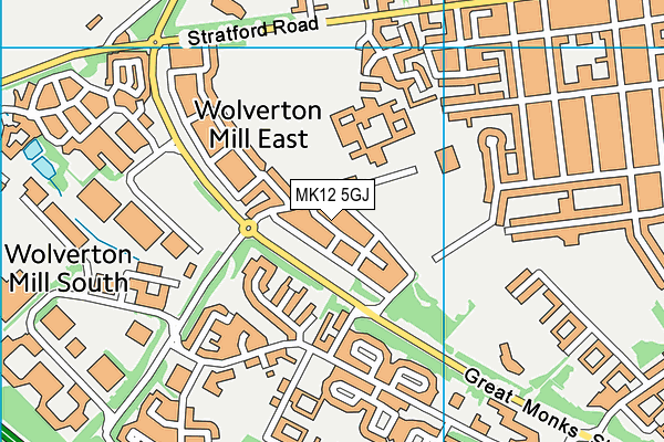 MK12 5GJ map - OS VectorMap District (Ordnance Survey)