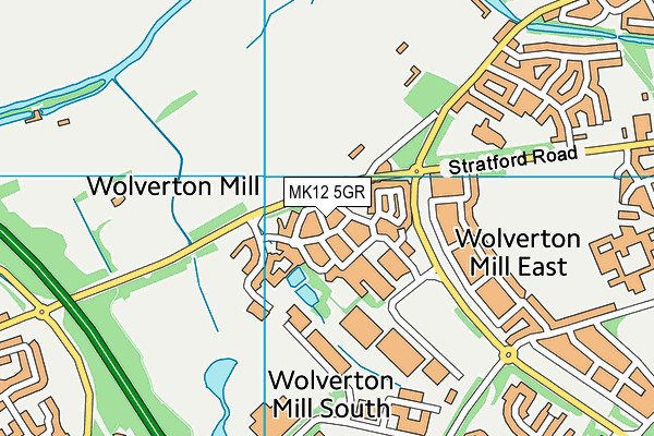 MK12 5GR map - OS VectorMap District (Ordnance Survey)