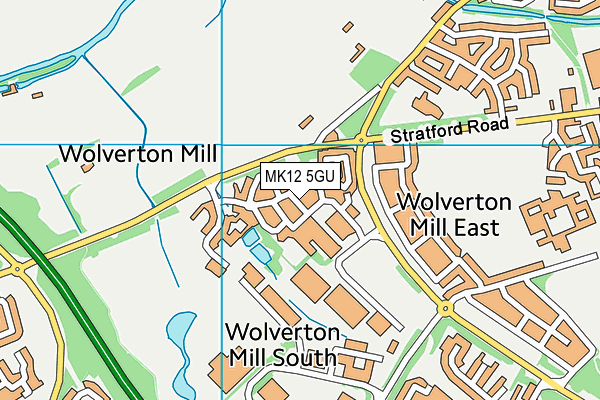 MK12 5GU map - OS VectorMap District (Ordnance Survey)