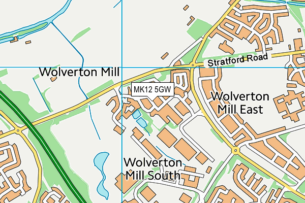 MK12 5GW map - OS VectorMap District (Ordnance Survey)