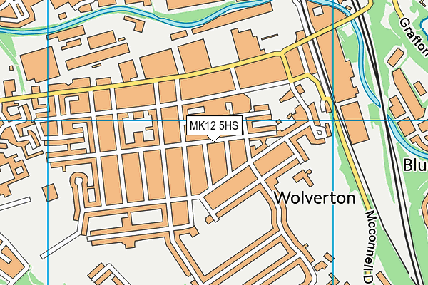 MK12 5HS map - OS VectorMap District (Ordnance Survey)