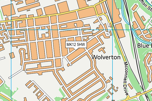 MK12 5HW map - OS VectorMap District (Ordnance Survey)
