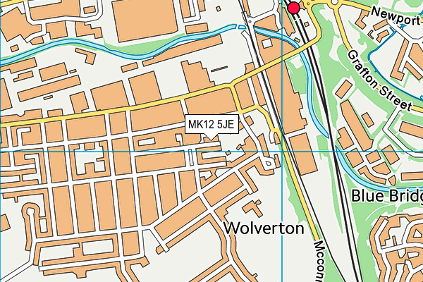 MK12 5JE map - OS VectorMap District (Ordnance Survey)