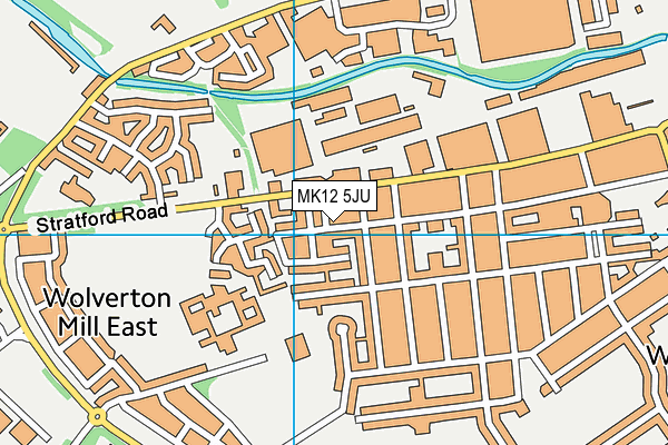 MK12 5JU map - OS VectorMap District (Ordnance Survey)