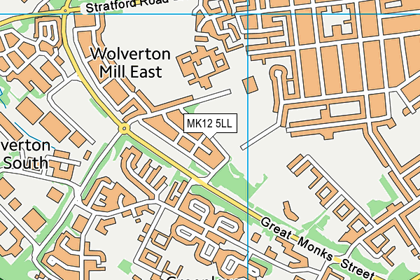 MK12 5LL map - OS VectorMap District (Ordnance Survey)