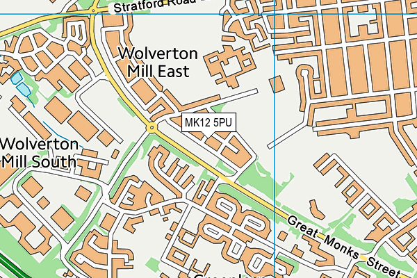 MK12 5PU map - OS VectorMap District (Ordnance Survey)