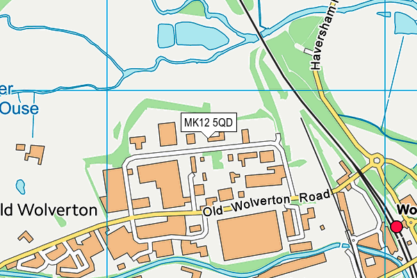 MK12 5QD map - OS VectorMap District (Ordnance Survey)