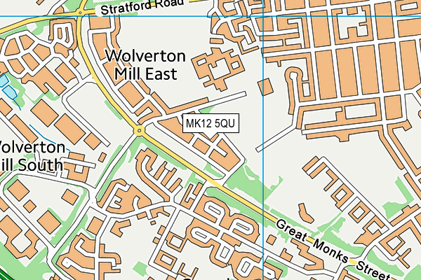 MK12 5QU map - OS VectorMap District (Ordnance Survey)