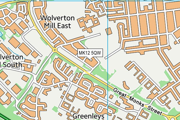 MK12 5QW map - OS VectorMap District (Ordnance Survey)