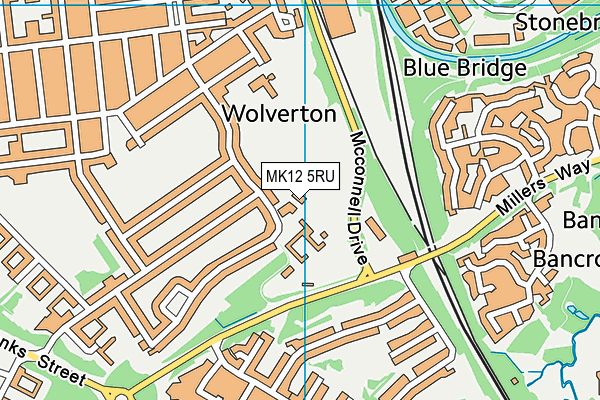 MK12 5RU map - OS VectorMap District (Ordnance Survey)