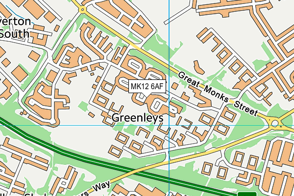 MK12 6AF map - OS VectorMap District (Ordnance Survey)