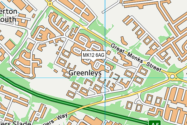 MK12 6AG map - OS VectorMap District (Ordnance Survey)