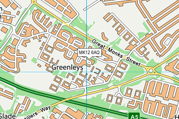MK12 6AQ map - OS VectorMap District (Ordnance Survey)